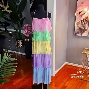 Olivia rubin rainbow maxi sz 6
